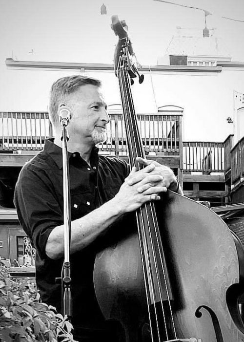 Dave on standup bass between songs